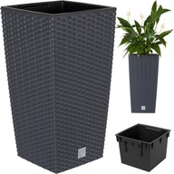 KVETINÁČ ZÁHRADNÝ BOX ANTRACIT + VLOŽKA KVETINÁČ ZÁHRADNÝ BOX ANTRACIT + VLOŽKA