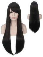 Parochňa ČIERNE VLASY DLHÉ ROVNÉ COSPLAY PÁRTY ANIME ŠATY 80cm Parochňa ČIERNE VLASY DLHÉ ROVNÉ COSPLAY PÁRTY ANIME ŠATY 80cm