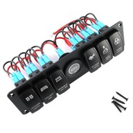 6 Farebný panel Gang Rocker Switch 6 Farebný panel Gang Rocker Switch