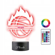 3D LED nočná lampa s gravírovaním názvu basketbalovej lopty 3D LED nočná lampa s gravírovaním názvu basketbalovej lopty