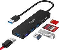 TSUPY 5v1 USB Hub adaptér USB 3.0 SD, čierny TSUPY 5v1 USB Hub adaptér USB 3.0 SD, čierny