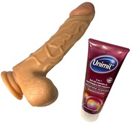 XXL dildo s prísavkou a veľkými loptičkami + gél XXL dildo s prísavkou a veľkými loptičkami + gél