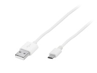 USB A / micro-USB konektor zásuvný 1m HQ biely / 66-089