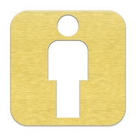 Malý piktogram dvierok Pánska toaleta WC Pan Dibond Gold 10x10 cm Malý piktogram dvierok Pánska toaleta WC Pan Dibond Gold 10x10 cm