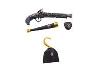 Pirate set 4 kusy Pirate Pirate Gun Čelenka