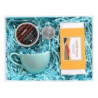Box set s aromatickým čajom a kávou pre chlapa