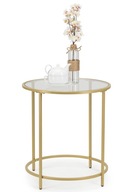 Okrúhly zlatý sklenený konferenčný stolík GLAMOUR 50 cm