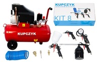 Piestový kompresor Kompresor 50 litrov Kupczyk FLG-50 295 l/min + súprava Piestový kompresor Kompresor 50 litrov Kupczyk FLG-50 295 l/min + súprava