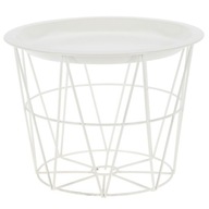 Príručný stolík biely 20x25 cm Kovový drôt