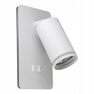 Biela nástenná LED lampa na čítanie s vypínačom do spálne Polux Biela nástenná LED lampa na čítanie s vypínačom do spálne Polux