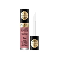 Eveline Wonder Match Cheek & Lip Blush a tekutý rúž 4v1 č. 02 4,5 ml Eveline Wonder Match Cheek & Lip Blush a tekutý rúž 4v1 č. 02 4,5 ml
