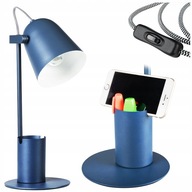 Stolná lampa SZKOLNA, stojan E27 5W, námornícka modrá Stolná lampa SZKOLNA, stojan E27 5W, námornícka modrá