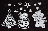 Zimný snehuliak Ozdoba vianočného stromčeka vitrážová škola