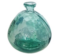 sklenená váza HANDMADE unikátna fľašovo zelená