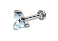 Titánový dekoračný labret - opál - tragus 1,2/10/4,5 Titánový dekoračný labret - opál - tragus 1,2/10/4,5