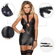Čierne latexové šaty XS/S Čierne latexové šaty XS/S
