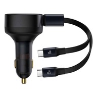 2v1 autonabíjačka 33W 2x USB C (samec) Baseus Enjoyment - čierna 2v1 autonabíjačka 33W 2x USB C (samec) Baseus Enjoyment - čierna