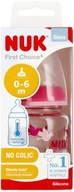 NUK Sklenená fľaša s indikátorom teploty 120 ml 0-6m First Choice ružová NUK Sklenená fľaša s indikátorom teploty 120 ml 0-6m First Choice ružová