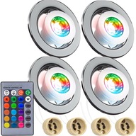 4x RÁM OSVETĽOVANIA NEREZOVÁ STRIEBORNÁ GU10 RGB LED ŽIAROVKA S DIAĽKOVÝM OVLÁDANÍM 4x RÁM OSVETĽOVANIA NEREZOVÁ STRIEBORNÁ GU10 RGB LED ŽIAROVKA S DIAĽKOVÝM OVLÁDANÍM