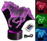 NOČNÁ LAMPA HORSE HORSE 3D LED RGB + DIAĽKOVÉ