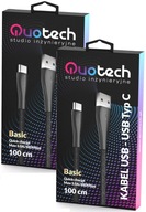 2x USB Type C Quick Charge 3.0 QUOTECH kábel 1m 3A 2x USB Type C Quick Charge 3.0 QUOTECH kábel 1m 3A