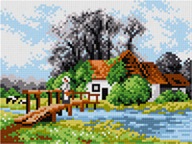 KRÍŽKOVÉ PLÁTNO 18x24 DOM PRI RIEKE - 2125 KRÍŽKOVÉ PLÁTNO 18x24 DOM PRI RIEKE - 2125