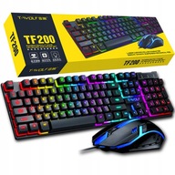 PODSVETNUTÁ HERNÁ KLÁVESNICA PRE RGB HRÁČOV + MYŠ T-WOLF TF200 PODSVETNUTÁ HERNÁ KLÁVESNICA PRE RGB HRÁČOV + MYŠ T-WOLF TF200