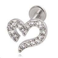 NÁUŠNICE SRDCE LABRET HELIX TITANIUM G23 1,2/8 NÁUŠNICE SRDCE LABRET HELIX TITANIUM G23 1,2/8