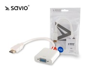 Savio CL-27/B HDMI - VGA adaptérový kábel, biely