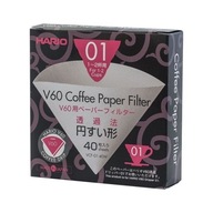 Hario papierové filtre na kvapkanie V60-01 40ks biele