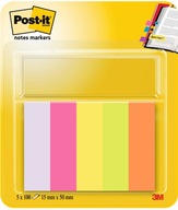 Post-It značkovače stránok rôznych farieb 5 blokov po 100 listov 15 mm x 50 mm Post-It značkovače stránok rôznych farieb 5 blokov po 100 listov 15 mm x 50 mm