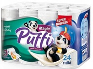 PUFFI MAGIC TOALETNÝ PAPIER CELULÓZOVÝ 3 VRSTVOVÝ 24 VALCOV