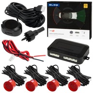 4X CÚVACIE PARKOVACIE SENZORY SADA BUZZER PREDNÉ ZADNÉ ČERVENÉ 4X CÚVACIE PARKOVACIE SENZORY SADA BUZZER PREDNÉ ZADNÉ ČERVENÉ