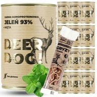 Deer Dog mokré krmivo pre psov DEER + MINT plechovka 400 G PREMIUM 93% MÄSO Deer Dog mokré krmivo pre psov DEER + MINT plechovka 400 G PREMIUM 93% MÄSO