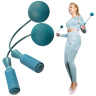 DrFit Švihadlo bez lana s kardio fitness loptičkami, modré, krátke DrFit Švihadlo bez lana s kardio fitness loptičkami, modré, krátke