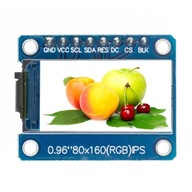 LCD displej TFT 0,96 HD SPI 65k ST7735 Arduino