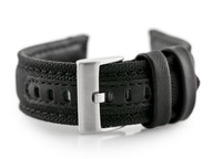 Kožený remienok na hodinky W34 - PREMIUM - čierno/čierny - 26mm + TELESKOPY Kožený remienok na hodinky W34 - PREMIUM - čierno/čierny - 26mm + TELESKOPY