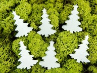 DREVENÉ VIANOČNÉ STROMČEKY 6 kusov BIELE 3D vianočný stromček