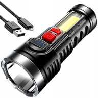 Taktická výkonná COB ZOOM LED baterka USB NABÍJAČNÁ LETOVÁ BARVA Taktická výkonná COB ZOOM LED baterka USB NABÍJAČNÁ LETOVÁ BARVA