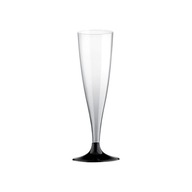 Plastové poháre na šampanské, čierne, 140ml, 10ks, narodeniny, Silvester