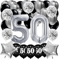 Sada BALÓNOV 50 ROKOV NARODENINY ČÍSLO 100cm STRIEBORNÁ Sada BALÓNOV 50 ROKOV NARODENINY ČÍSLO 100cm STRIEBORNÁ