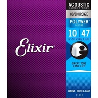 Elixir 11150 Polyweb Light struny 10-47 Elixir 11150 Polyweb Light struny 10-47