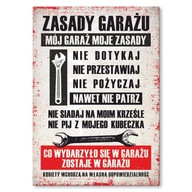 Plechový plagát s nápisom GARÁŽOVÉ PRAVIDLÁ humor Plechový plagát s nápisom GARÁŽOVÉ PRAVIDLÁ humor