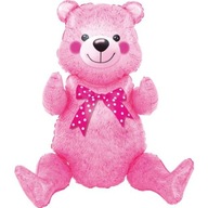 Fóliový balónik BEAR PINK s VEĽKOU 3D mašľou Fóliový balónik BEAR PINK s VEĽKOU 3D mašľou