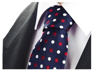 SILK 100% pánska hodvábna kravata s bodkami kj209 SILK 100% pánska hodvábna kravata s bodkami kj209