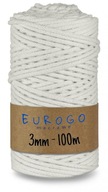 Spletená struna PRE MACRAME BIELE 100m 3mm Spletená struna PRE MACRAME BIELE 100m 3mm