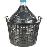 Dymion balónový sklenený demižón na víno 15L dáma v plastovom košíku