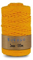Spletená Šnúrka PRE MACRAME TMAVO ŽLTÁ 100m 5mm Spletená Šnúrka PRE MACRAME TMAVO ŽLTÁ 100m 5mm