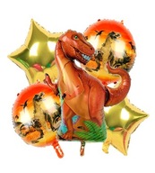 Narodeninový fóliový balón dinosaurov, sada 5 ks. Narodeninový fóliový balón dinosaurov, sada 5 ks.
