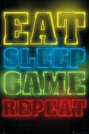 Eat Sleep Game Repeat - plagát 61x91,5 cm Eat Sleep Game Repeat - plagát 61x91,5 cm